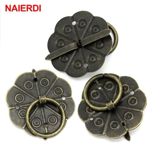 NAIERDI 20PCS Bronze Handle Cabinet Pulls Drawer Cabinet Desk Door Pull Jewelry Box Handle Knobs With Screws Furniture Hardware