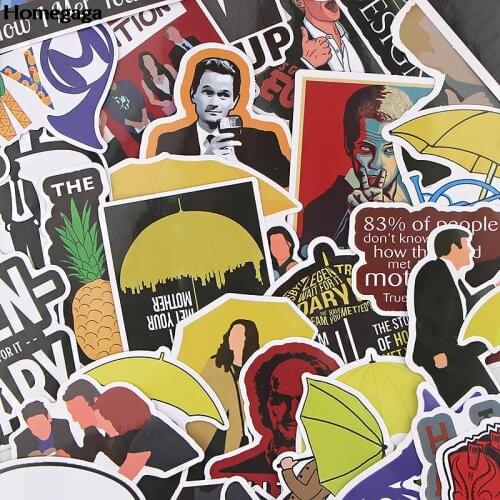 Homegaga 37Pcs/set How I Met Your Mother Stickers Funny Scrapbooking Stickers Pvc Car Sticker Decal Luggage Laptop Sticker D2616