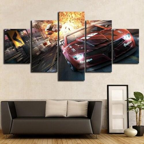 Wall Art Canvas Painting 5 Pieces Motion Picture Game Picture Prints Home Decoration Poster For Baby Room Bedroom Modular Frame