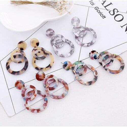 New Fashion Temperament Acetate Plate Geometric Circle Acrylic Earrings Jewelry For Women