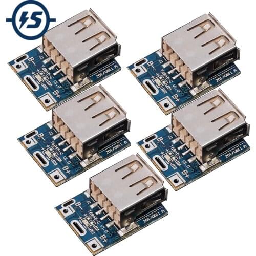 5pcs 5V Boost Converter Step-Up Power Module Lithium Battery Charging Protection Board LED Display USB For DIY Charger 134N3P