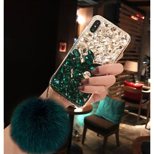 Fashion Design Luxury Bling Crystal Rhinestone With Fur Ball Tassel Case Cover For Xiaomi mi 5S 6 8 Lite 9 SE 5X 6X A2 MAX2 MAX3