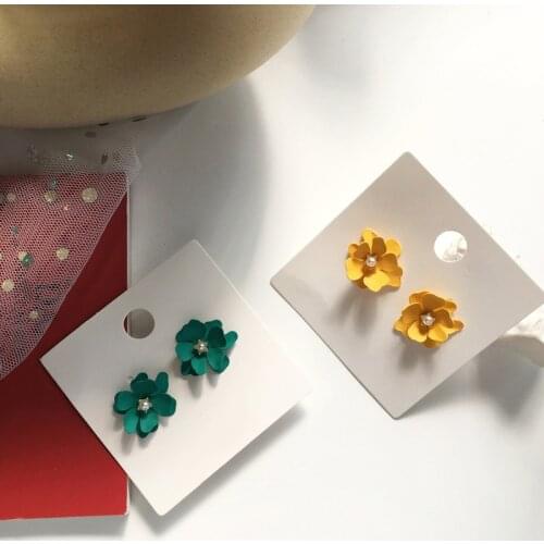 Korean Style Cute Flower Stud Earrings For Women 2020 New Fashion High Quality Sweet Earrings Wholesale Jewelry Gifts