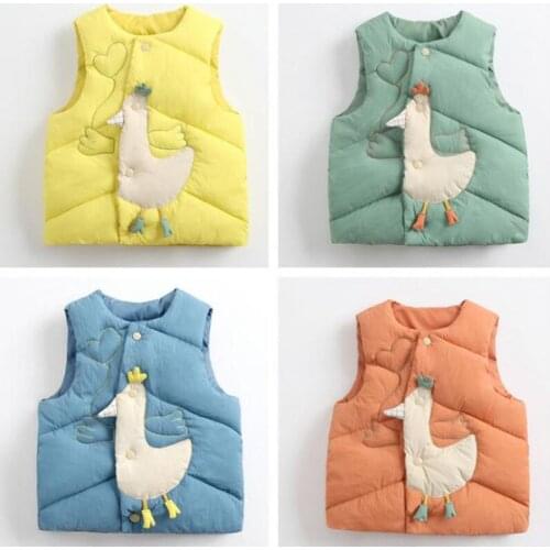 Autumn Winter Warm Vests For Children 1-5 Years Baby Boys Cute Cotton Padded Outerwear Kids Girls Solid Jackets Waistcoat