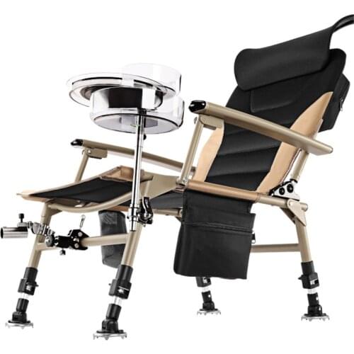 Aluminum alloy folding multi-functional fishing chair reclining chair increases storage bag all terrain ultra light table fishin