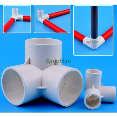 1~30pcs ID 20~50mm PVC Pipe Three-dimensional 3 Ways Connector Irrigation System Aquarium Fish Tank 3 Way Joint Frame Fittings
