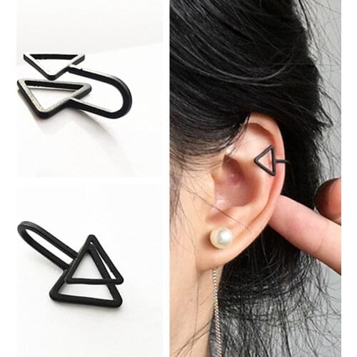 Hollow U-shaped Clip Earrings Non Pierced Ear Bone Ear Triangle Earrings Invisible Men and Women Brincos Bijoux without Piercing