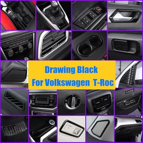 World Datong For Volkswagen VW T-Roc T Roc 2018 2019 2020 Interior Drawing black Stainless steel Decoration Accessories