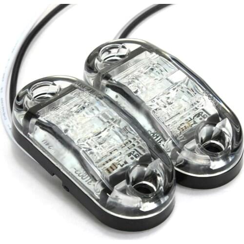 12V/ 24V LED Side Marker Lights 2Pcs Car External Lights Warning Tail Light For Auto Trailer Truck Lorry Lamps White Color