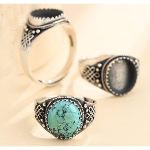 10*12mm 925 STERLING SILVER Men Semi Mount Bases Blanks base blank Pad ring Setting wedding jewelry findings diy A5932