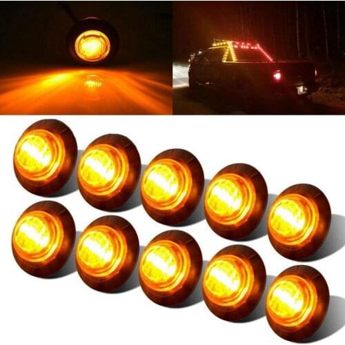 10Pcs 12V LED Side Marker Light Turn Signal Auto Trucks Bus Tail Brake Lights Car Warning Lamp Turn Signal Indicator Lighting