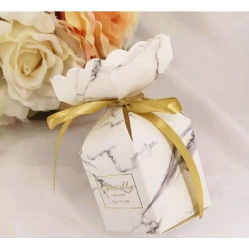 20pcs/lot Wedding Favors and Gift Box Baby Shower Birthday Gifts Bag Marble design Chocolate Box Party Supplies