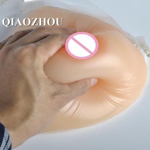 2000g FF huge breasts silicon breast form boobs for man triangle shape with straps cross dresser cosplay use fake boob
