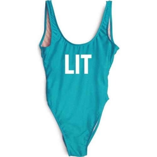 2017 New arrival "LIT "bodysuit fashion one piece suit swimwear beachwear jumpsuit summer monokini ladies rompers free shipping