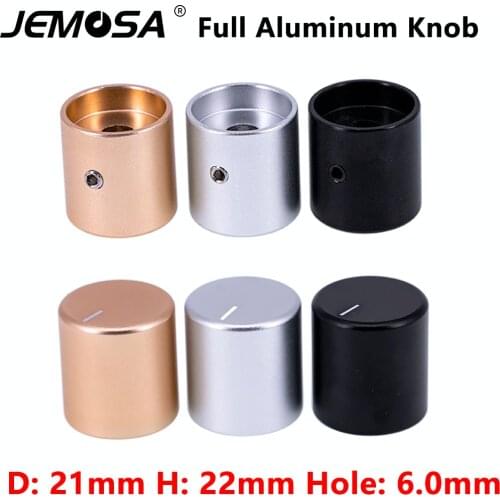 21*22mm Machined Solid Full Aluminum Volume Potentiometer Knob For Hifi Audio Guitar AMP Effect Pedal DAC Radio 6mm 1PC