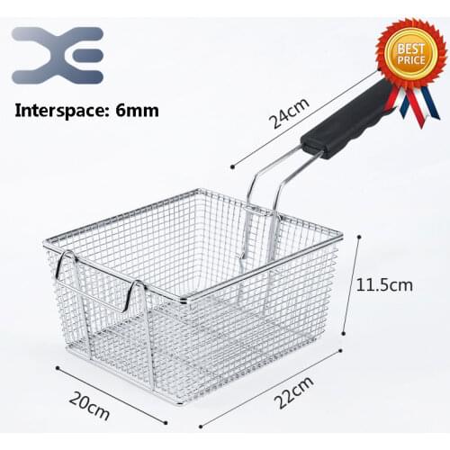 22cm*20cm*11.5cm Stainless steel fryer screen frame square filter net encrypt colander shaped Frying basket fryers meshed