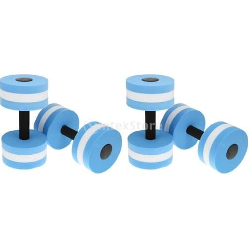 4pcs Blue Water Aerobics Dumbbell Aquatic Barbell Fitness Swimming Pool Exercise
