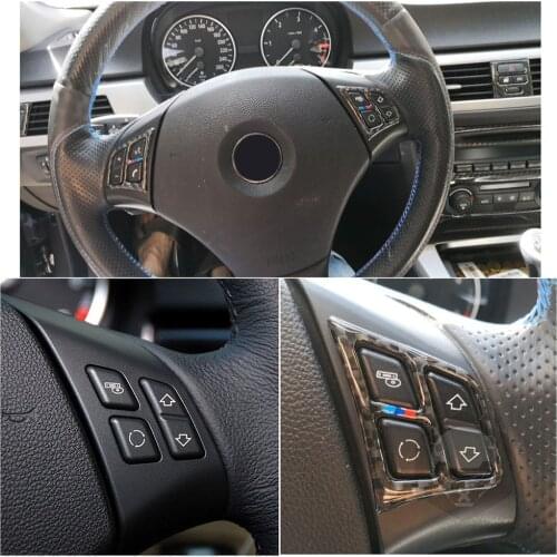 Car Interior Accessories Carbon Fiber Car Steering Wheel Trim Cover Sticker for BMW E90 E92 E93 318i 320i 325i 328i 2007-2012