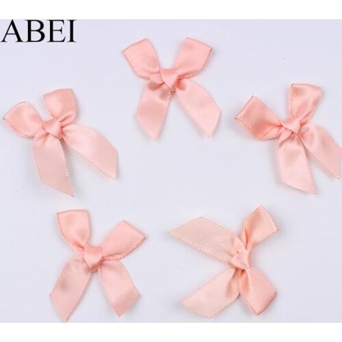 50pcs/lot Diy sewing garments accessories Champange Satin Ribbon Bow for Hats Headwear Clothes Handmade Craft Supplier