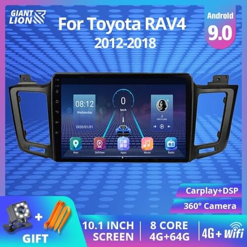 2DIN Android 9.0 Car RadioFor Toyota RAV4 4 XA40 5 XA50 2012-2018 Autoradio Multimedia GPS Camera RAM 4GB ROM 64GB DVD Player