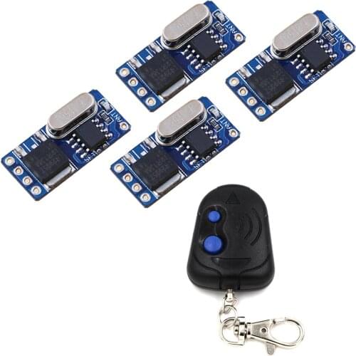 DC3.5v~12v Micro Wireless Remote Switch Teleswitch Wireless Remote Controller 4 Receiver & Transmitter 315Mhz/433Mhz