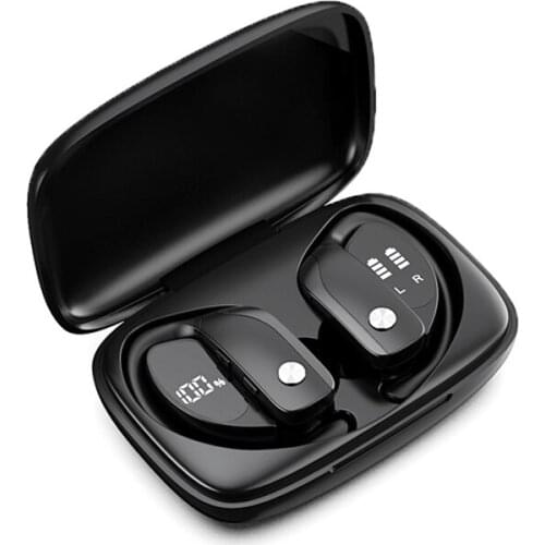 Bluetooth Headphones Gaming Earphones with Mic True Wireless Earbuds Ear Hook Sports Headsets TWS Bass IPX5 Waterproof