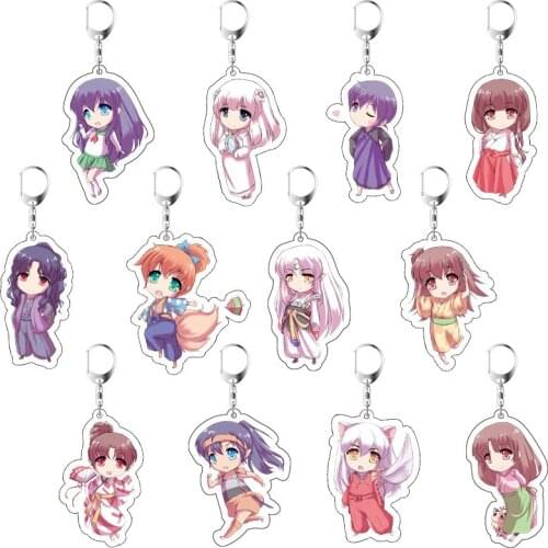 Inuyasha Keychain Cute Double Sided Acrylic Key Chain Pendant Anime Accessories Cartoon Key Ring