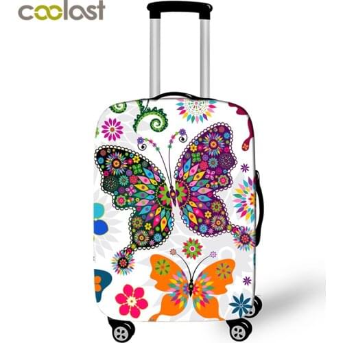 18"-32" Butterfly Trolley Suitcase Protective Covers for Girls Elastic Luggage Cover Trip Case Bag Carry on Travel Accessories