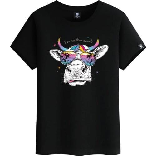 Simple Casual S-6xl Plus Size Loose Cow Print Fat Short-sleeved T-shirt 2021 New Summer O-neck Sports Cotton Top Free Shipping