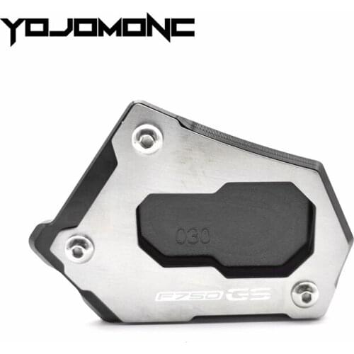 Para bmw f750gs f750 gs f 750gs 2018 2019 motocicleta cnc kickstand pé suporte lateral almofada de extensão placa apoio com logo