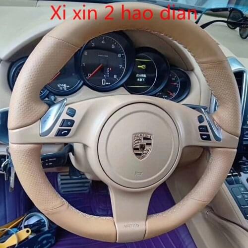 For Porsche Cayenne panamera macan 911 DIY custom leather suede special car steering wheel cover