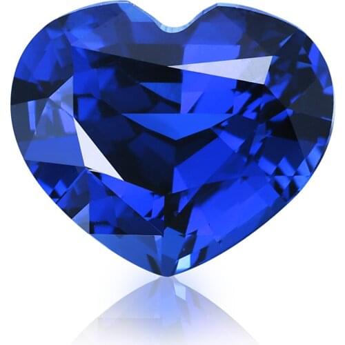 Zhanhao Jewelry Quality Heart Shape Royal Blue Sapphire Corundum Gemstone Loose Sapphire Gemstone Lab Diamond