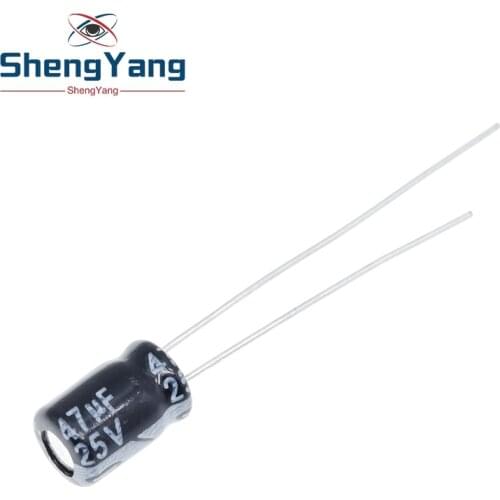 50PCS Higt quality 25V47UF 5*7mm 47UF 25V 5*7 Electrolytic capacitor