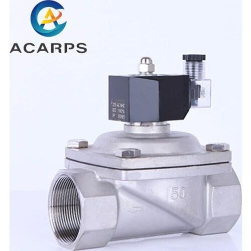 2"NPT Solenoid Water Valve 12v 2Way Normally Closed Stainless Steel Valve