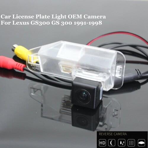 JanDeNing HD CCD Car Rear View Parking/Backup Reverse Camera/License Plate Light OEM WaterProof For Lexus GS300 GS 300 1991-1998
