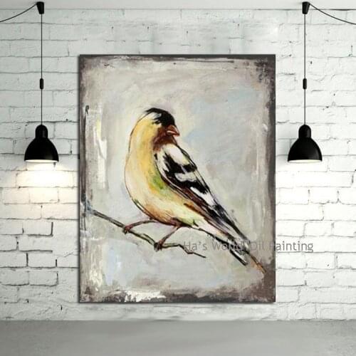 Handpainted Lovely Bird parriot Oil Painting High Quality on Canvas Abstract Art Room Decorations Beautiful Pictures no Framed