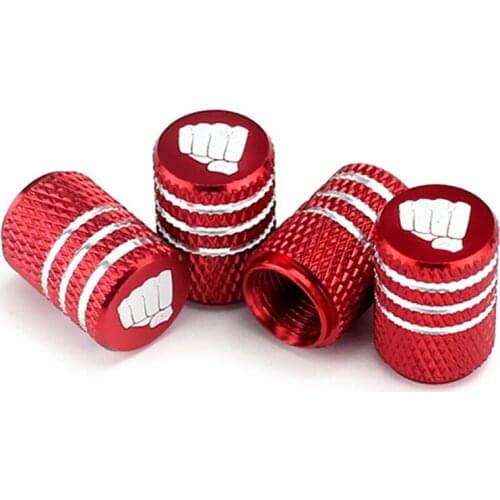 Laser Print Aluminum Alloy Car Wheel Tire Valve Stem Air Caps Fist Style Tyre Valve Dust Caps Auto Moto Bike Anti Theft Caps