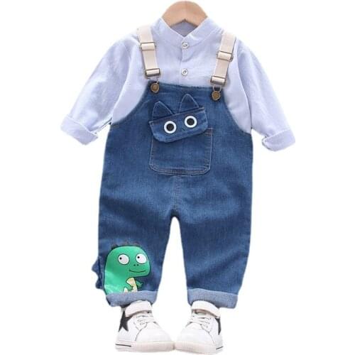New Spring Autumn Baby Boys Clothes Suit Fashion Children Cotton Shirt Overalls 2Pcs/Sets Toddler Casual Costume Kids Tracksuits