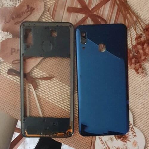 For SAMSUNG Galaxy A20 2019 A205 SM-A205F A205DS Housing Middle Frame+Battery Back Cover Rear Cover+Camera Lens Cover With Logo