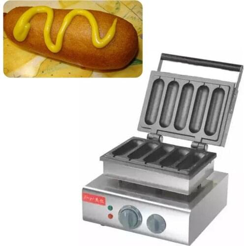1PC grilled hot dog machine/stainless steel 110V/220V electric 5 grids hot dog machine/hot dog maker/waffle snack maker