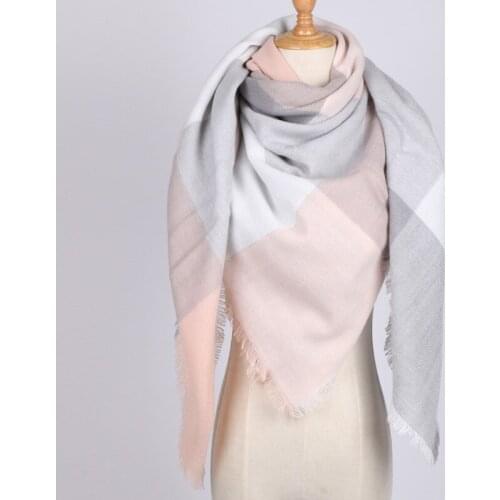 Fashion brand women scarf Plaid Oversize blanket Winter cashmere Square shawl Size 140cm X 140cm Wholesale