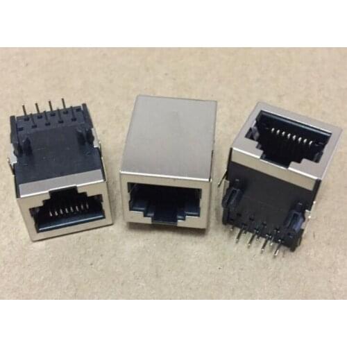 5Pcs RJ45 Modular Network PCB Jack 59 8P Side entry LAN Connector Shielded 90-Degree