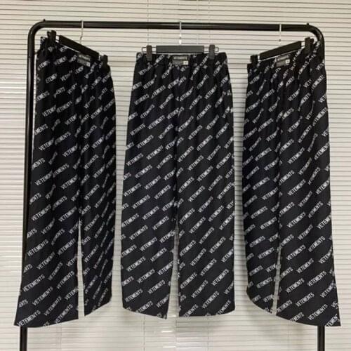 VETEMENTS Fashion pants VTM wetmont lettered graffiti slogan printed pants mens and womens fashion