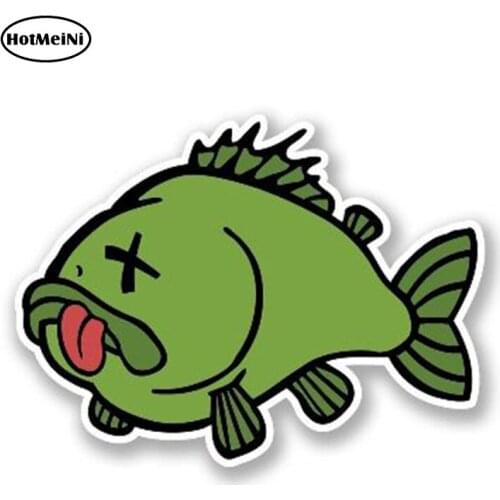 HotMeiNi 13cm x 13cm Funny Dead Fish Vinyl Sticker Cute Animal Decal Cartoon Animal Car Styling Waterproof DIY Accessories