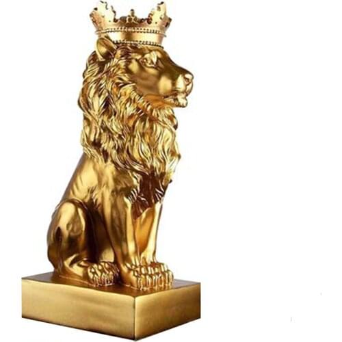 New Crown Lion Living Room Decoration Craft Resin Lion Best Gift Art Toy Lion