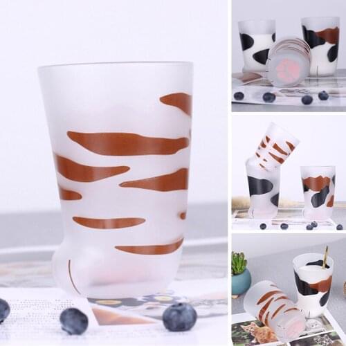 Novelty Cat Claw Cup Cat Paw Frosted Cup Kids Milk Glass Cups Personality Breakfast Milk Cup Cute Mug for Home STTA889