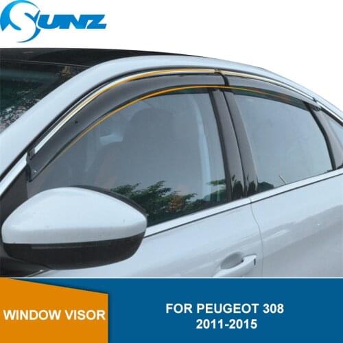 Window Visor Deflector For Peugeot 308 2011 2012 2013 2014 2015 Smoke Window Visors Weathershields Wind Rain Guard SUNZ