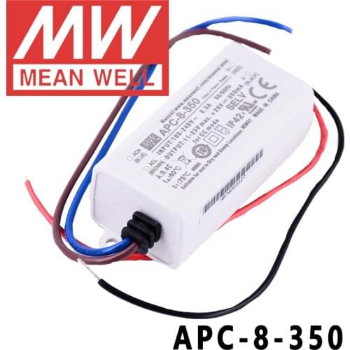 Original Mean Well APC-8-350 meanwell Plastic Case 350mA Constant current 8W Single Output LED Switching Power Supply