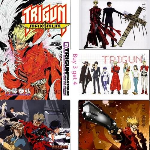 Trigun Poster Clear Image Wall Stickers Home Decoration High Quality Prints White Coated Paper home art Brand