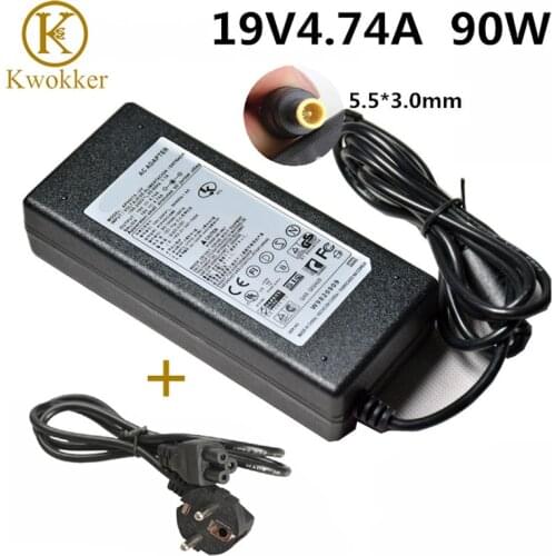Portable Laptop Charger for Samsung Notebook 19V 4.74A Power Adapter Charger 5.5*3.0MM Power Supply R453 R518 + EU Power Cord